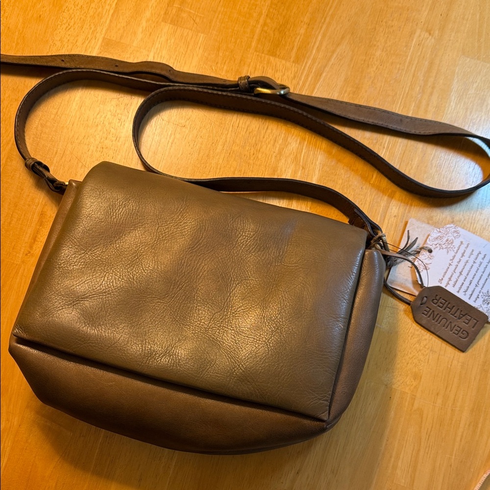 Genuine Leather Brown Crossbody Bag